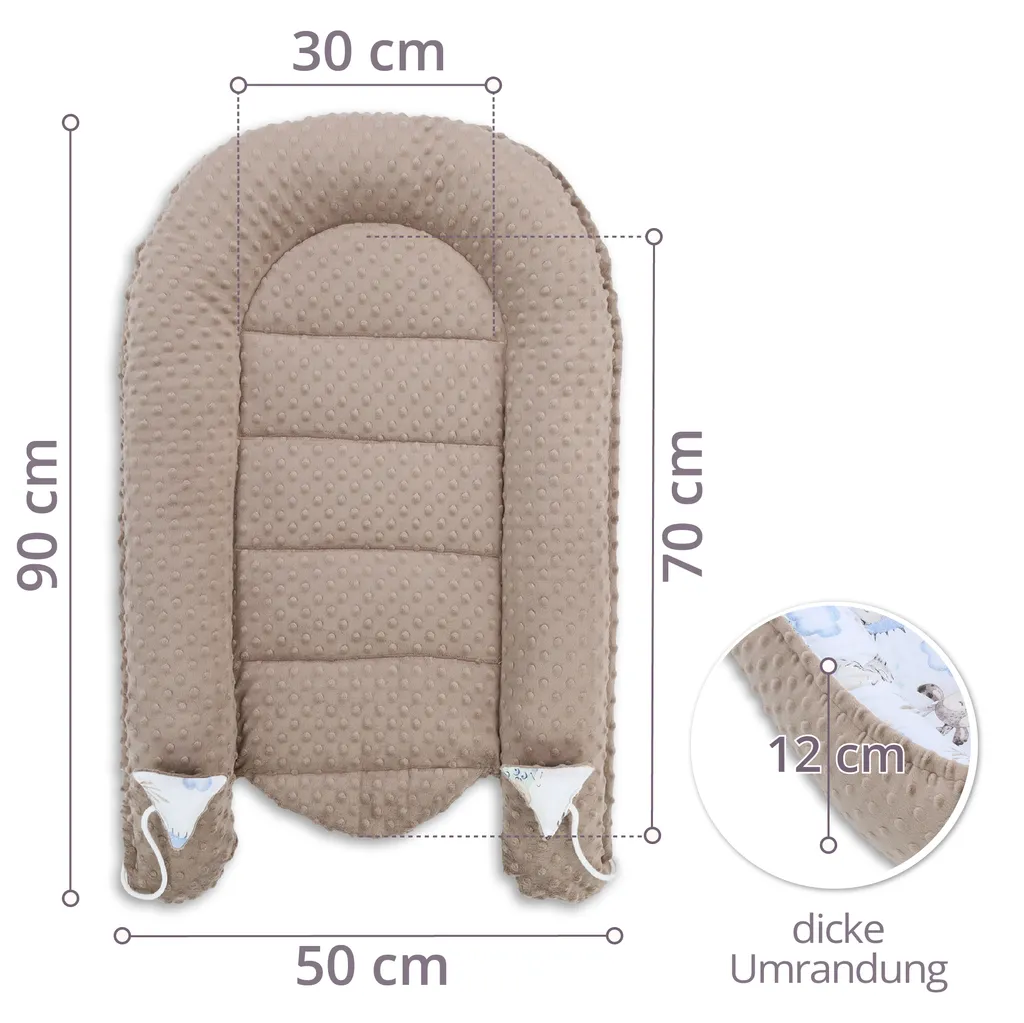 Warmes Nestchen Baby 90x50 Cm - Kuschelnest Neugeborene Nestchen Winter / Herbst Kokon Babynest Igel Khaki 3 Warmes Nestchen Baby 90x50 Cm - Kuschelnest Neugeborene Nestchen Winter / Herbst Kokon Babynest Igel Khaki – Bild 3