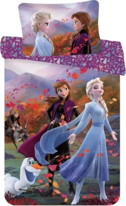Disney Baby Kinder Bettwäsche Frozen 2 Anna, Elsa Und Olaf Bettdecke 100x135 Cm + Kopfkissen 40x60 Cm 100% Baumwolle
