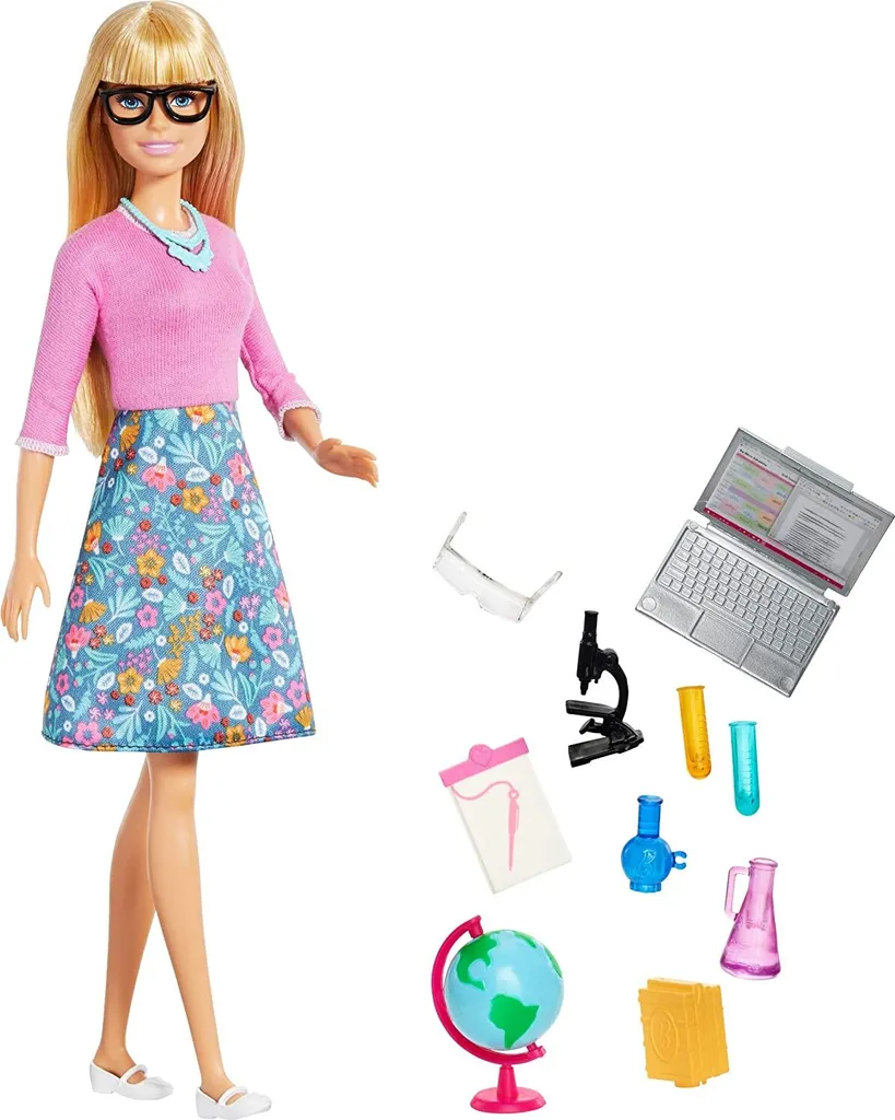 Mattel Barbie GJC23 Lehrerin Puppe Blond Mit Schulaccessoires Und Globus 2 Mattel Barbie GJC23 Lehrerin Puppe Blond Mit Schulaccessoires Und Globus – Bild 2