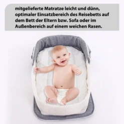 JOYCUTE - 2 In 1 Babynest, Reisebett Bzw. Reisetasche, Faltbare Krippe, Nestchen, Grau -Babyfreude Deutschland Verkaufs-Shop 066ad0eac3879e44e90b51c8cc648077