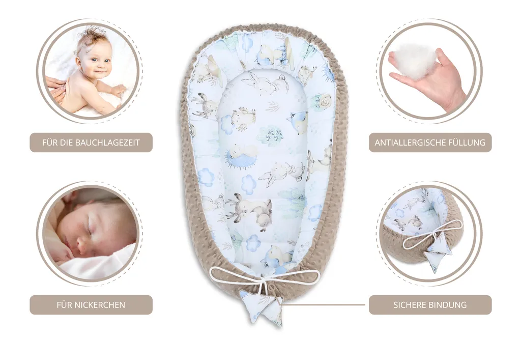 Warmes Nestchen Baby 90x50 Cm - Kuschelnest Neugeborene Nestchen Winter / Herbst Kokon Babynest Igel Khaki 4 Warmes Nestchen Baby 90x50 Cm - Kuschelnest Neugeborene Nestchen Winter / Herbst Kokon Babynest Igel Khaki – Bild 4