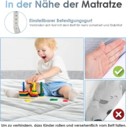 EINFEBEN Bettgitter Rausfallschutz 150 Cm X 80 Cm Einfache Montage Stabile Konstruktion Kleinkinder Schlafzimmerzubehör Für Jungen Und Mädchen -Babyfreude Deutschland Verkaufs-Shop 079f1ec676d6f78550a462d0aeff8692