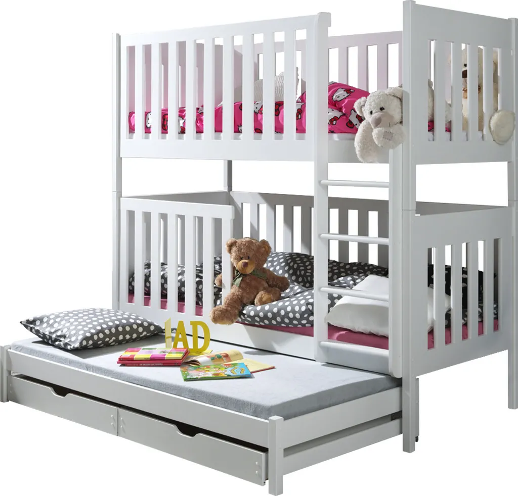 Mirjan24 Etagenbett Okawango, Bett Mit Bettschubladen, Hochbett, Jugendzimmer, Jugendbett (Farbe: Weiß, Größe: 90x200) 1 Mirjan24 Etagenbett Okawango, Bett Mit Bettschubladen, Hochbett, Jugendzimmer, Jugendbett (Farbe: Weiß, Größe: 90x200)