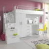 Etagenbett Hochbett Mit Schreibtisch Alice Hochglanz Weiss