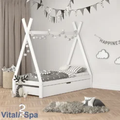 VitaliSpa Kinderbett + Bettschublade Tipi Weiß 208 X 183,5 X 96 Cm Massivholz -Babyfreude Deutschland Verkaufs-Shop 0a3bd1d183f707ca873356d43a8e7b51