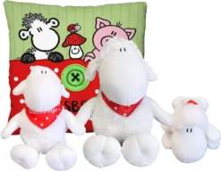 Sheepworld - 45563 - Schaf Mit Halstuch Glücksbringer, Ca. 18 Cm, Sitzend!!!, Weich Und Flauschig Plüschtier, 100% Polyester, Weiß/Rot -Babyfreude Deutschland Verkaufs-Shop 0b9a21faa93e1b4f7ccb3114e1f64c15