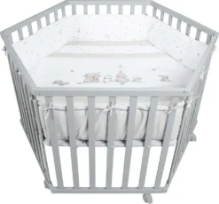 Roba Laufgitter 'Sternenzauber', 6-eckig, Verstellbar, Inkl. Schutzeinlage Und Bremsrollen, Taupe