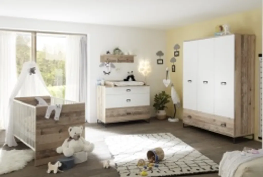 Komplett Babyzimmer Ronny 6 Teiliges Komplett Set In Old Style Hell Und Weiß, Komplett Babyzimmer, Babyzimmermöbel Komplett 2 Komplett Babyzimmer Ronny 6 Teiliges Komplett Set In Old Style Hell Und Weiß, Komplett Babyzimmer, Babyzimmermöbel Komplett – Bild 2