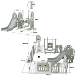 Merax Laufgitter Faltbar Laufstall Baby Absperrgitter 14+2 Paneele Schutzgitter Mit Schaukel, Rutsche, Basketballkorb Und BB-Sound-Knopf, Krabbelgitter Aus Kunststoff Für Kinder, Grün+ Weiß 25 Merax Laufgitter Faltbar Laufstall Baby Absperrgitter 14+2 Paneele Schutzgitter Mit Schaukel, Rutsche, Basketballkorb Und BB-Sound-Knopf, Krabbelgitter Aus Kunststoff Für Kinder, Grün+ Weiß -Babyfreude Deutschland Verkaufs-Shop 0cf4e06cbd7c4ce8a70266d846816660