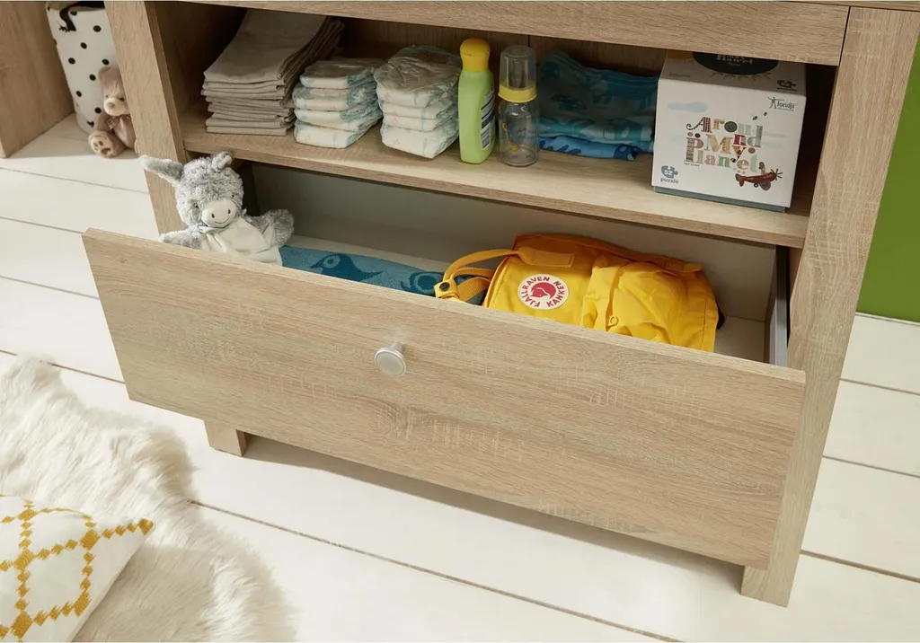 Trendteam Babyzimmer 3-teilige Kombination Olivia/Julie Eiche Sägerau Hell Melamin/Eiche Sägerau Hell Melamin 2 Trendteam Babyzimmer 3-teilige Kombination Olivia/Julie Eiche Sägerau Hell Melamin/Eiche Sägerau Hell Melamin – Bild 2