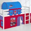 Lilokids Spielbett JELLE Spiderman - Weiß - Mit Vorhang Und Lattenrost - , Maße: 208 Cm X 113 Cm X 98 Cm; T-JELLE2054KW-SPIDERMAN