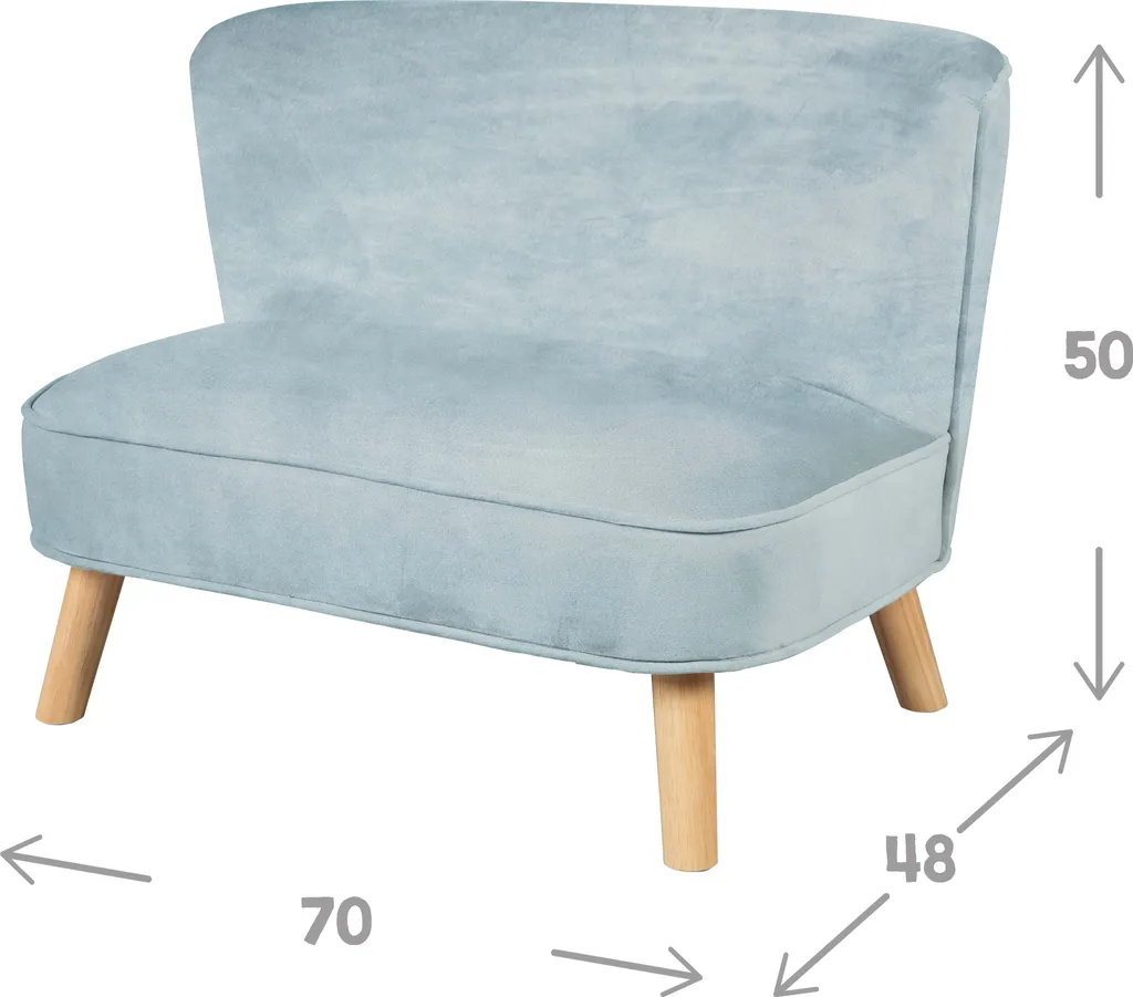 Roba Kindersofa „Lil Sofa“, Bequeme Kindercouch Mit Stabilen Holzfüßen Und Samtstoff In Sky/Hellblau 5 Roba Kindersofa „Lil Sofa“, Bequeme Kindercouch Mit Stabilen Holzfüßen Und Samtstoff In Sky/Hellblau – Bild 5