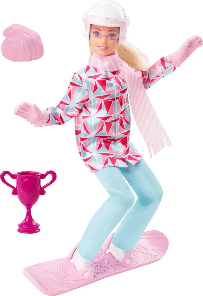 Barbie Snowboarderin Puppe, Barbie Set Inkl. Zubehör 1 Barbie Snowboarderin Puppe, Barbie Set Inkl. Zubehör