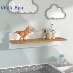 VitaliSpa Wandregal Hängeregal Ablageregal Malia Weiß Eiche Modern 70x20 Cm Kinderzimmer Regal Babyzimmerregal Kindermöbel Babymöbel Ablage Aufbewahrung -Babyfreude Deutschland Verkaufs-Shop 163ef75d2fe8b0a393ca54ea197e3bcc