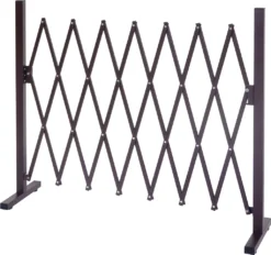 Absperrgitter HWC-B34, Scherengitter Rankhilfe Tierschutzgitter Ausziehbar, Alu Braun Höhe 103cm, Breite 35-300cm