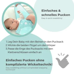 Lilly And Ben® Pucksack | S/M: 0-3 MONATE | Weitere Größen Verfügbar| 2er Set | Baumwoll-Puckdecke I Baby Mühelos Pucken | Atmungsaktives Pucktuch Mit Weichen & Verstellbaren Klettverschlüssen | Türkis Blau Für Jungen -Babyfreude Deutschland Verkaufs-Shop 19c2e1e12afe36bb24b969dae58f6e2b