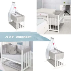 Roba Stubenbett 4 In 1, Beistellbett ‚Adam & Eule‘, Babybett, Wiege & Kinderbank, Weiß 21 Roba Stubenbett 4 In 1, Beistellbett ‚Adam & Eule‘, Babybett, Wiege & Kinderbank, Weiß -Babyfreude Deutschland Verkaufs-Shop 1d59fdecf6f2ea4a44910837bac43276