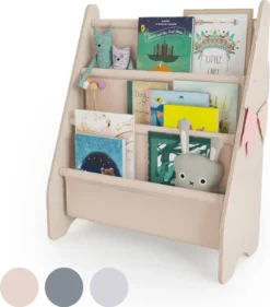 MAMOI® Bücherregal Für Kinder, Bücherkiste Für Kinderzimmer, Book Shelf, Buchregal, Wandregal Kinderregal, Kinderbücherregal, Bücherbank Aus Holz Für Kleinkind, Kindermöbel Für Kleines Kind