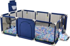 Kimbosmart Laufgitter Laufstall Baby Absperrgitter Krabbelgitter Spielstall Spielstall Groß Blau