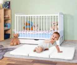 Alcube® Reisebett Matratze 60 X 120 X 5 Cm TO-GO Klappmatratze – Für Ein Baby Reisebett Oder Gästematratze Inkl. Matratzenhülle Weiß