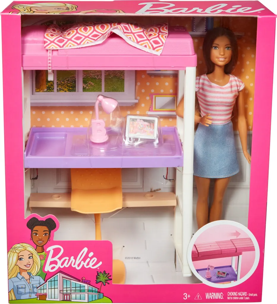 MATTEL Barbie Deluxe-Set Möbel Hochbett/Tisch Und Puppe 7 MATTEL Barbie Deluxe-Set Möbel Hochbett/Tisch Und Puppe – Bild 7