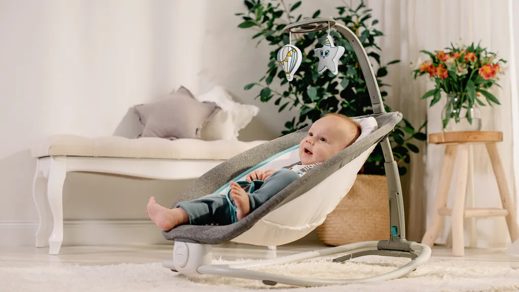 Lionelo Pascal Babywippe Babyschauke Babynest Baby Wippe Kinder Schaukel Bouncer Grau 5 Lionelo Pascal Babywippe Babyschauke Babynest Baby Wippe Kinder Schaukel Bouncer Grau – Bild 5