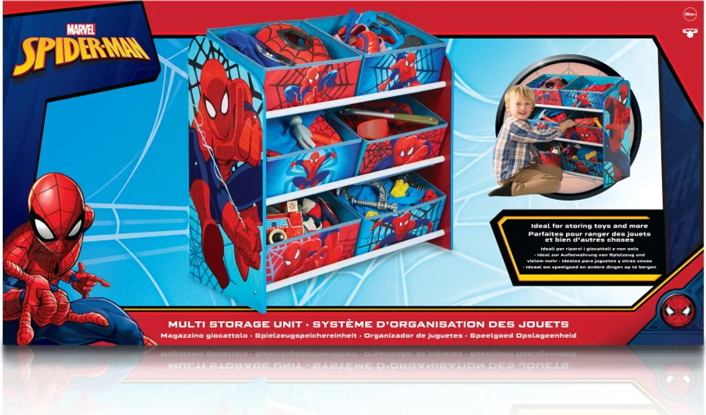 Worlds Appart Spider-Man - Regal Zur Spielzeugaufbewahrung Mit Sechs Kisten Für Kinder, 471SDR 11 Worlds Appart Spider-Man - Regal Zur Spielzeugaufbewahrung Mit Sechs Kisten Für Kinder, 471SDR – Bild 11