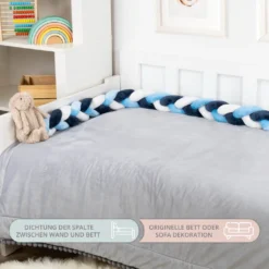 Kissen Deko Kuschelkissen Kinder 300 Cm - Dekokissen Kinderzimmer Kinderkissen Flauschig Zierkissen Geflochten Dunkelblau-weiß-blau -Babyfreude Deutschland Verkaufs-Shop 289931001e85f3f7ec2afb4ca94a7360