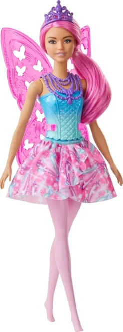 Barbie Dreamtopia Fee (pinke Haare) Puppe Mit Flügeln, Anziehpuppe, Modepuppe