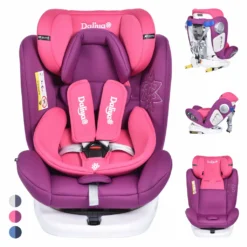 Daliya® SEDION Autokindersitz 360° Drehbar, 0-36kg. Mitwachsender Autositz, Kinderautositz, Babysitz, Kindersitz Gruppe 0, 1, 2, 3, ISOFIX, Top Tether, 5 Punkt Sicherheitsgurt, Incl. Sonnenverdeck, 2x Isofix Einbauhilfe