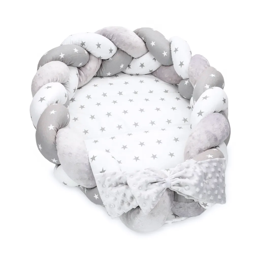 Babynest Neugeborene Nestchen Baby – Velvet Kuschelnest Mit Zopf Kissen Zerlegbares Set Zweiseitig Babynestchen Babybett 75X45, Sterne 1 Babynest Neugeborene Nestchen Baby – Velvet Kuschelnest Mit Zopf Kissen Zerlegbares Set Zweiseitig Babynestchen Babybett 75X45, Sterne