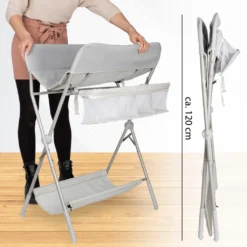 ONVAYA® Wickeltisch Klappbar | Wickelkommode Mit Auflage | Platzsparend & Mobil | Wickelkombination Mit Ablage Und Aufbewahrungskorb | Höhenverstellbar | Traglast Bis 15 Kg | Messleiste - Modell 2022 -Babyfreude Deutschland Verkaufs-Shop 2944115f499f0681ca34d1a72456d9c8
