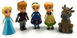 Jakks Pacific Spielwaren Die Eiskönigin 5er Geschenk Set Minipuppen 7,5cm (Sven, Kristoff, Anna Und 2 X Elsa) Stehpuppen Puppen Großpuppen