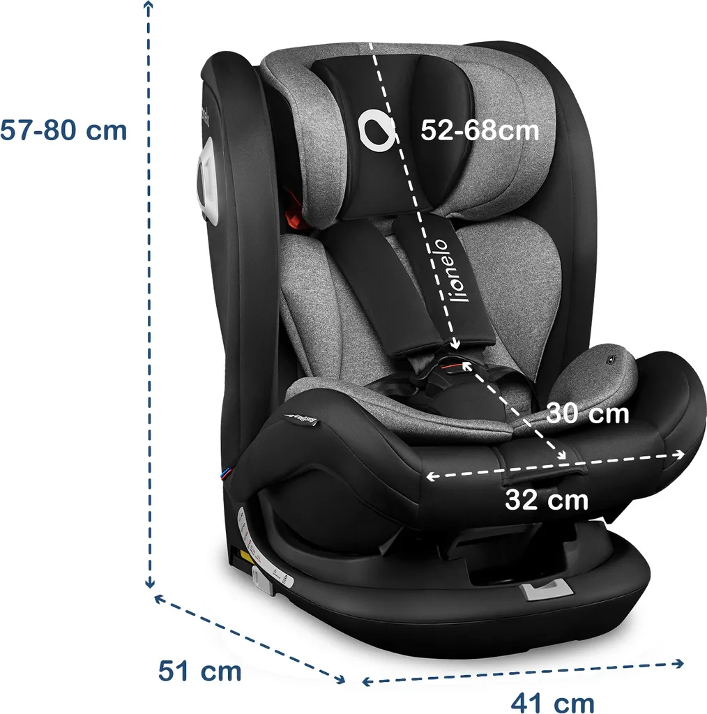 Lionelo Bastiaan RWF Kindersitz 0-36 Kg ISOFIX 360° Autositze Kinderautositze Schwarz 12 Lionelo Bastiaan RWF Kindersitz 0-36 Kg ISOFIX 360° Autositze Kinderautositze Schwarz – Bild 12