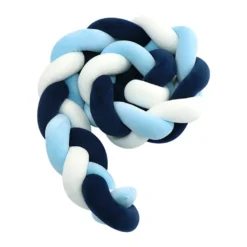 Kissen Deko Kuschelkissen Kinder 300 Cm - Dekokissen Kinderzimmer Kinderkissen Flauschig Zierkissen Geflochten Dunkelblau-weiß-blau