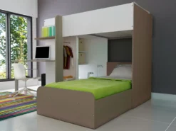 Hochbett 2x 90 X 190 Cm Mit Schreibtisch + Bettboden - Weiß, Naturfarben & Braun - SAMUEL 9 Hochbett 2x 90 X 190 Cm Mit Schreibtisch + Bettboden - Weiß, Naturfarben & Braun - SAMUEL -Babyfreude Deutschland Verkaufs-Shop 2ef2be53e5a611ec04ff7a859e00287b