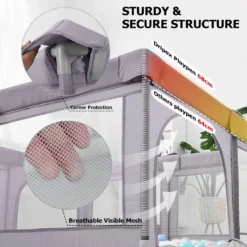 Dripex Laufstall Baby Laufgitter Absperrgitter Mit Atmungsaktivem Netz 150x200cm Schutzgitter Krabbelgitter Für Kinder, Große Sicherheitsspielplatz, Dunkel Grau -Babyfreude Deutschland Verkaufs-Shop 2fd533c622bb88a578a5b1969fdf62fb