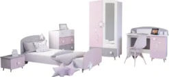 Kinderbett Sternschnuppe 90*200 Cm Rosa Weiß Grau Mädchen Prinzessin Kinderzimmer Holz Liege Einzel Gestell Jugendbett -Babyfreude Deutschland Verkaufs-Shop 2ff8580473a241de63457889a1b3f77b