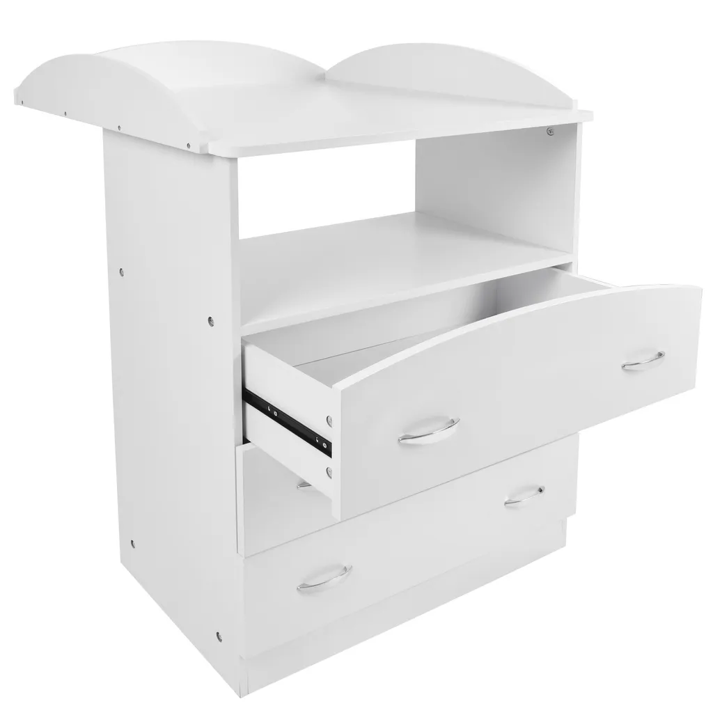 Infantastic® Wickelkommode - Inkl. 3 Großen Schubladen Und Fach, 85x71x96 Cm, Weiß - Wickelschrank, Wickeltisch Aufsatz, Wickelaufsatz, Baby Möbel Kommode 4 Infantastic® Wickelkommode - Inkl. 3 Großen Schubladen Und Fach, 85x71x96 Cm, Weiß - Wickelschrank, Wickeltisch Aufsatz, Wickelaufsatz, Baby Möbel Kommode – Bild 4