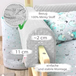 Bettkantenschutz Für Kinderbetten 90 Cm - Schutz Für Bettrahmen Kantenschutz Kinder Babybett Hellgrau Minky 12 Bettkantenschutz Für Kinderbetten 90 Cm - Schutz Für Bettrahmen Kantenschutz Kinder Babybett Hellgrau Minky -Babyfreude Deutschland Verkaufs-Shop 32c3429c9b7219613a525283997fdfb2