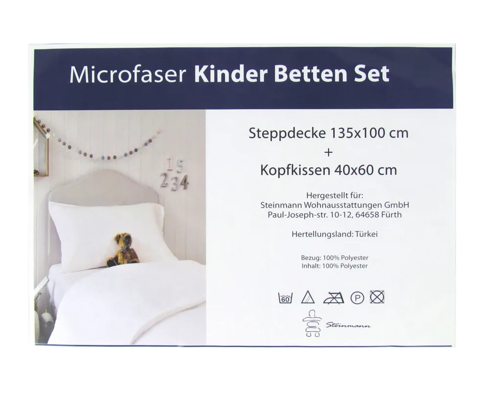 Premium Microfaser Kinder Bettenset Steppdecke 135 X 100cm Kopfkissen 40 X 60cm 2 Premium Microfaser Kinder Bettenset Steppdecke 135 X 100cm Kopfkissen 40 X 60cm – Bild 2