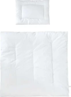 Roba Kindersteppbett, Ganzjahres Wiegenset (Inlett), Weiß, Decke 80 X 80 Cm Und Kissen 40 X 35 Cm