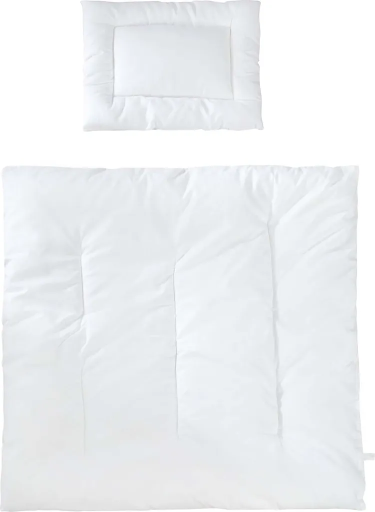 Roba Kindersteppbett, Ganzjahres Wiegenset (Inlett), Weiß, Decke 80 X 80 Cm Und Kissen 40 X 35 Cm 1 Roba Kindersteppbett, Ganzjahres Wiegenset (Inlett), Weiß, Decke 80 X 80 Cm Und Kissen 40 X 35 Cm