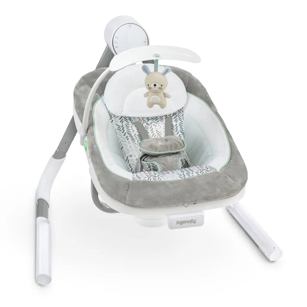 Ingenuity Baby Tragbare Schaukel AnyWay Sway PowerAdapt Dual-Direction, Spruce Babyschaukeln Wippen 6 Ingenuity Baby Tragbare Schaukel AnyWay Sway PowerAdapt Dual-Direction, Spruce Babyschaukeln Wippen – Bild 6