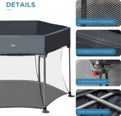 HOMCOM Baby Laufgitter 6 Eckig Zusammenklappbarer Laufstall Absperrgitter Krabbelgitter Reisebett Spielgitter Aktivitätszentrum Für Kinder Schutzgitter Mit Tragetasche Dunkelgrau 134 X 134 X 83 Cm 14 HOMCOM Baby Laufgitter 6 Eckig Zusammenklappbarer Laufstall Absperrgitter Krabbelgitter Reisebett Spielgitter Aktivitätszentrum Für Kinder Schutzgitter Mit Tragetasche Dunkelgrau 134 X 134 X 83 Cm -Babyfreude Deutschland Verkaufs-Shop 36ca90731a602ea6f4e3cf8c2b53d595