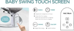 Hot Mom Babywippe Elektrische Babyschaukel Mit 5 Stufen Schaukelfunktion, Baumwolle Babywiege Mit Musik Durch Bluetooth, 2022 Style (Beige) -Babyfreude Deutschland Verkaufs-Shop 37d65d67cd27e6caff095768a53e9199