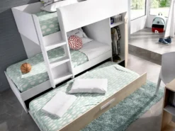 Etagenbett Ausziehbett Mit Stauraum + Matratzen - 3x 90 X 190 Cm - Weiß & Naturfarben - ANTHONY 9 Etagenbett Ausziehbett Mit Stauraum + Matratzen - 3x 90 X 190 Cm - Weiß & Naturfarben - ANTHONY -Babyfreude Deutschland Verkaufs-Shop 38127a5e37f7d2f137664e6cfb6011c8