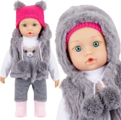 Kinderplay Babypuppe Interaktive Spielpuppe Weichkörperpuppe - Baby Puppe, 35 Cm Hoch, Funktionspuppe, Lacht, Sagt Mama Und Papa, Passt Zum Kinderplay Puppenwagen, KP4840N