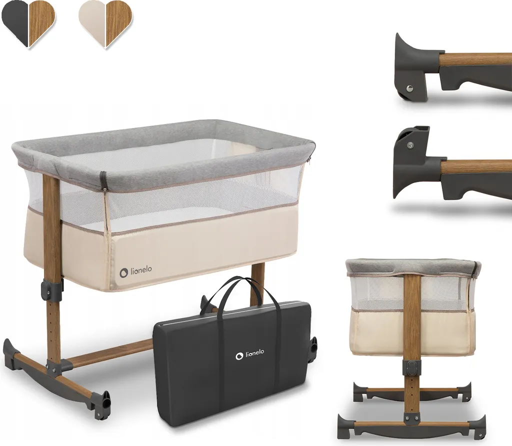 Lionelo Leonie 3in1 Kinderbett Babybett Beistellbett Wiege Zustellbett Matratze Beige 2 Lionelo Leonie 3in1 Kinderbett Babybett Beistellbett Wiege Zustellbett Matratze Beige – Bild 2