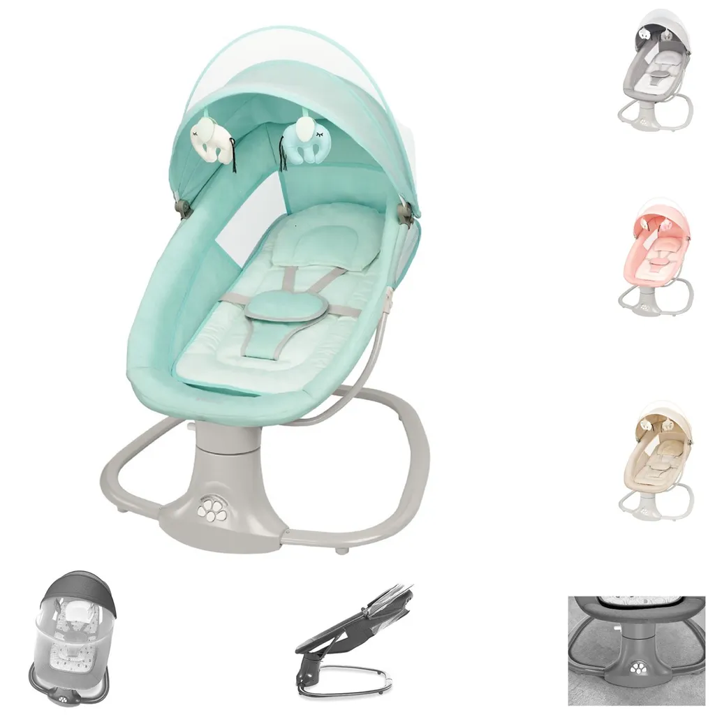 Kikkaboo Babywippe Winks 2 In 1 Stuhl, Moskitonetz, Timer, Musik, Fernbedienung Türkis 1 Kikkaboo Babywippe Winks 2 In 1 Stuhl, Moskitonetz, Timer, Musik, Fernbedienung Türkis
